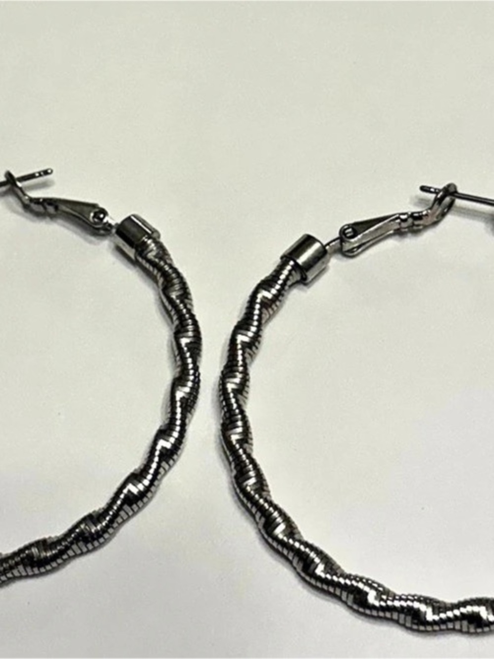 Silver Twisted Hoop Earrings Like New